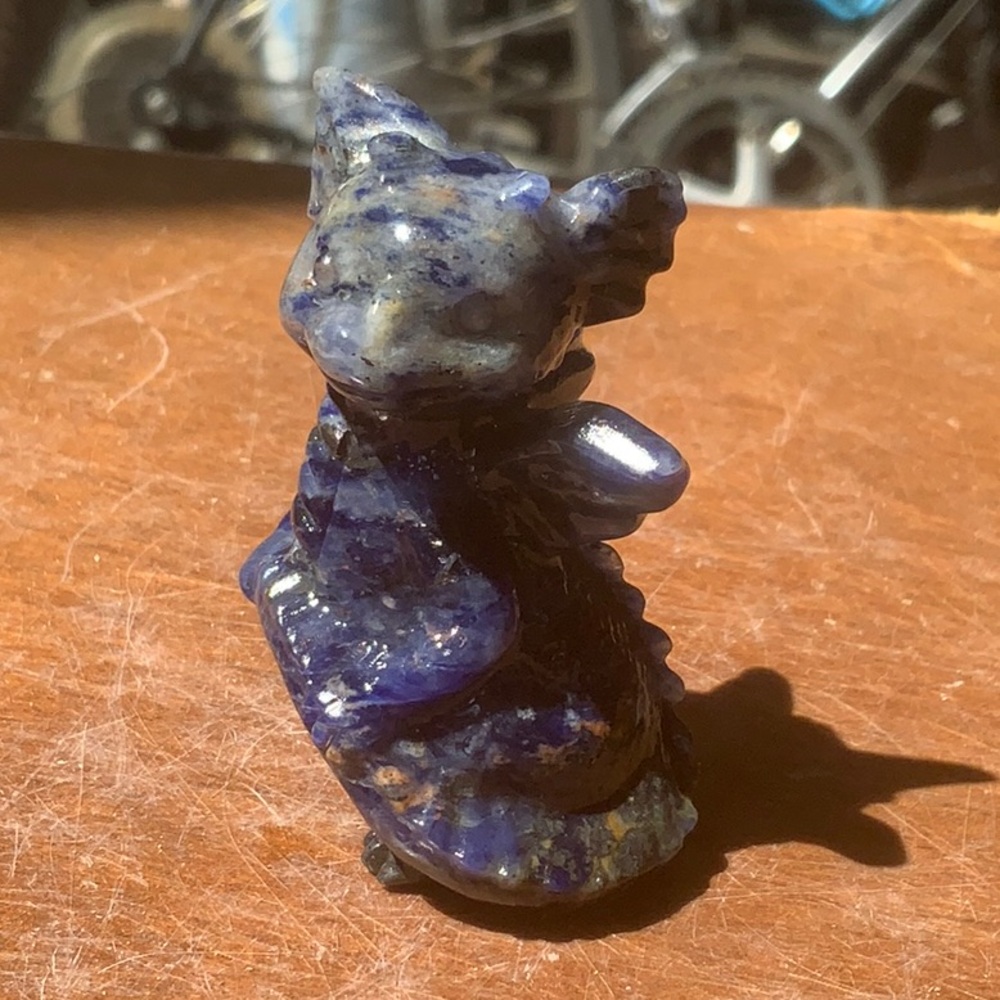 SODALITE HAND CARVED FLYING BABY DRAGON